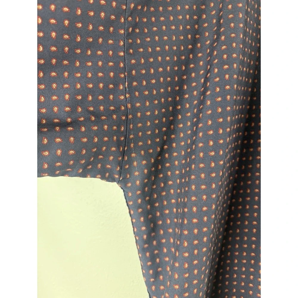 Christian Dior Monsieur Vintage Navy Blue Robe Red Paisley Dot One Size Men's